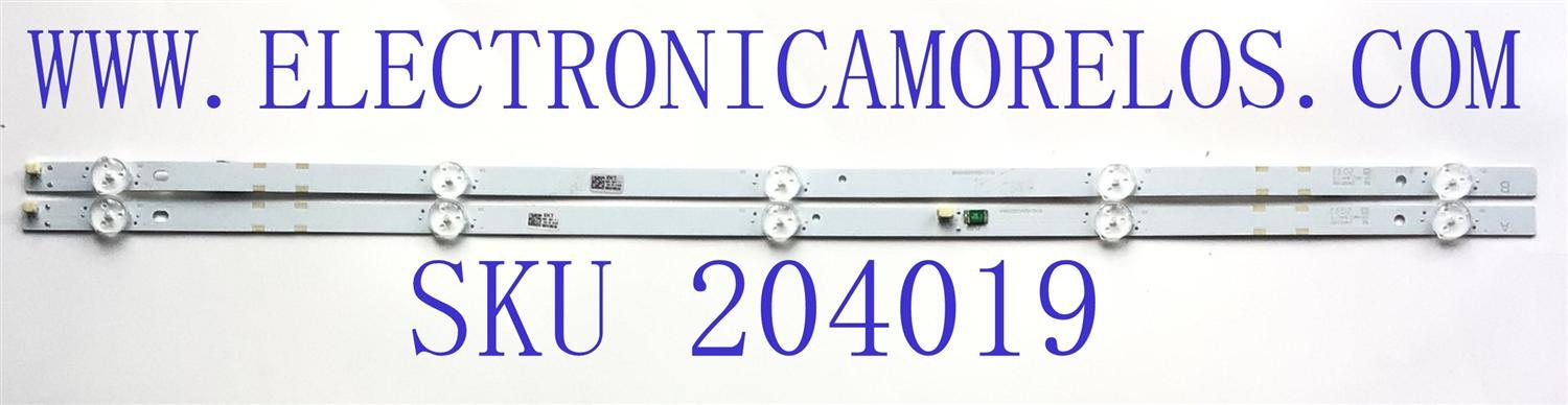 KIT DE LED'S PARA TV INSIGNIA (3 PIEZAS) / NUMERO DE PARTE LBM430M0801-FQ-1 / 210BZ08D0B338BH08E / LBM430M0801-FQ-1(HF)(O) / PANEL T430QVN03.0 / DISPLAY V430DJ1-Q01 REV.C1 / MODELO 100012584 (43 PULGADAS)